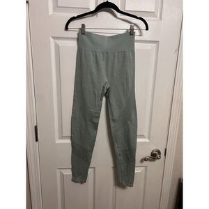 PINK‎ Victorias Secret Small Seamless Workout Leggings High Waist Ankle Aqua